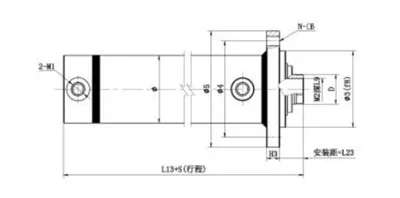 Στάνταρ υδραυλικός κύλινδρος HSG με βάση φλάντζας